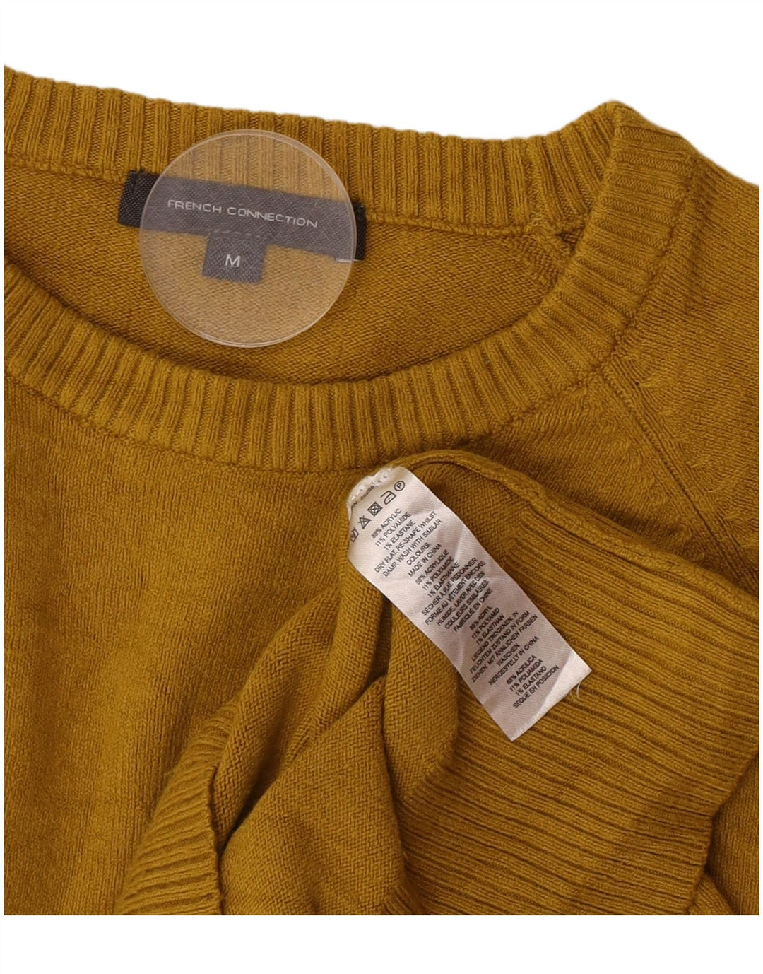 Maglione maglione con scollo a barca da donna French Connection UK 12 Giallo medio