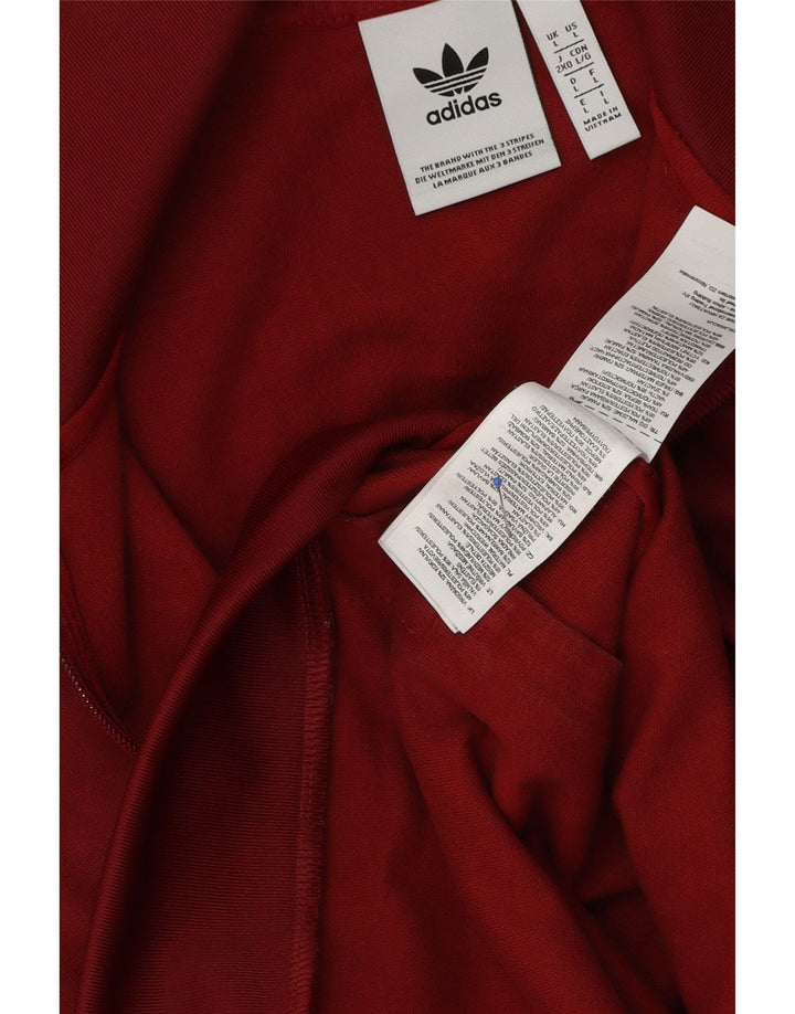 Giacca da ginnastica da uomo Adidas grande in poliestere bordeaux