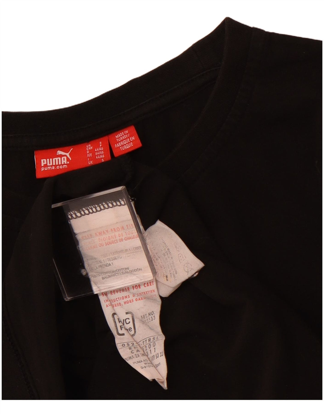 T-shirt grafica da donna PUMA Top UK 10 piccola in cotone nero