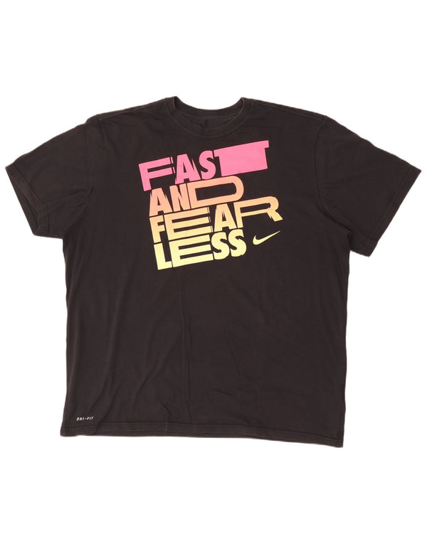 T-shirt grafica Nike Dri Fit da uomo 2XL in cotone nero