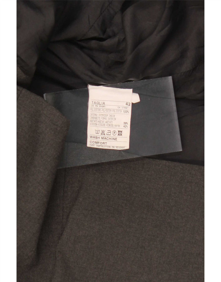 Giacca Blazer a 3 Bottoni da Donna Benetton IT 42 Poliestere Grigio Medio