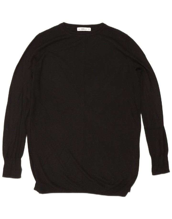 Maglione maglione oversize con scollo a barca da donna Zara UK 10 piccolo nero