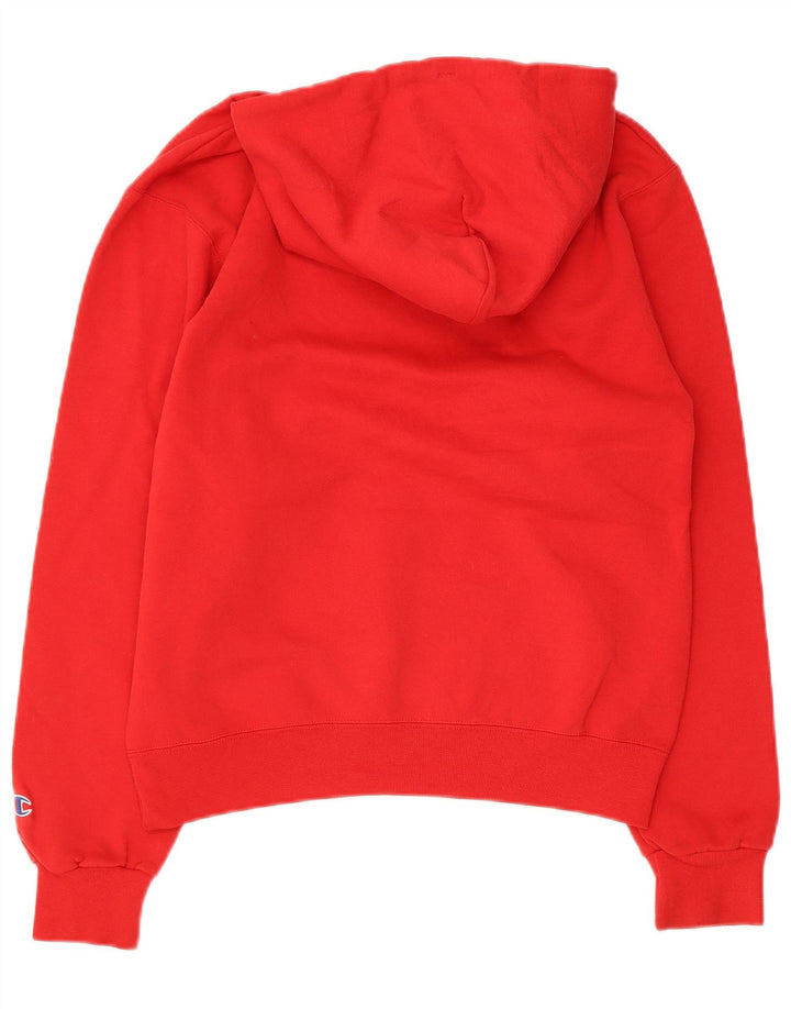 Maglione con cappuccio grafico da uomo Champion piccolo in cotone rosso