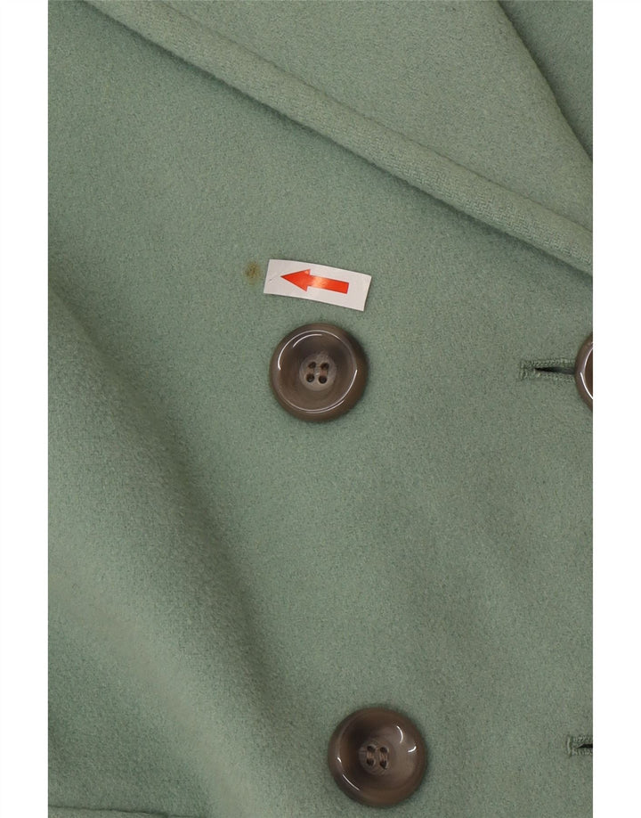 Cappotto doppiopetto da donna Marks & Spencer UK 16 grande lana verde