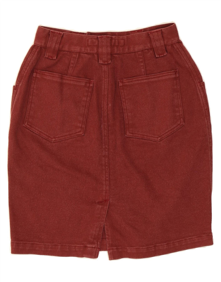 KRIZIA Womens Denim Skirt W28 Medium Burgundy Vintage Krizia and Second-Hand Krizia from Messina Hembry 
