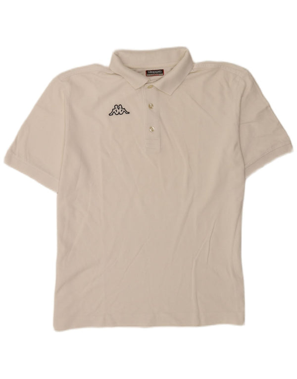 Polo Kappa Uomo Large Bianca In Cotone