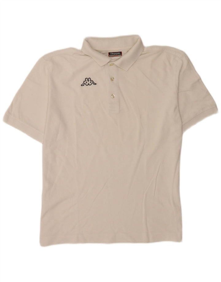 Polo Kappa Uomo Large Bianca In Cotone