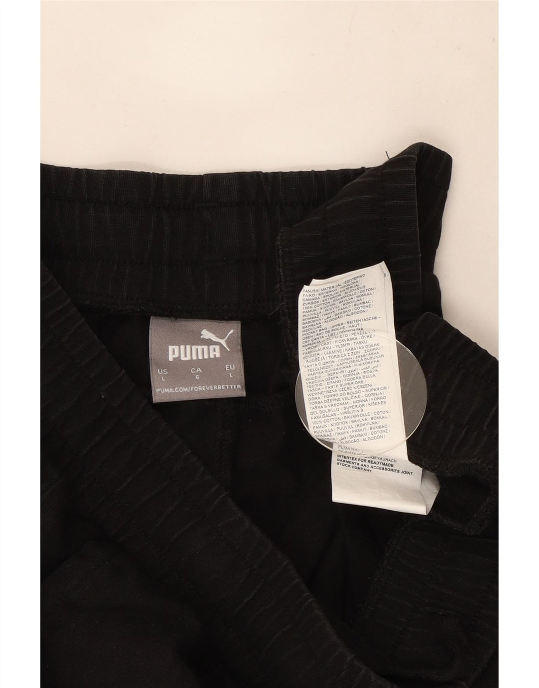 Pantaloncini sportivi da uomo Puma grandi in cotone nero