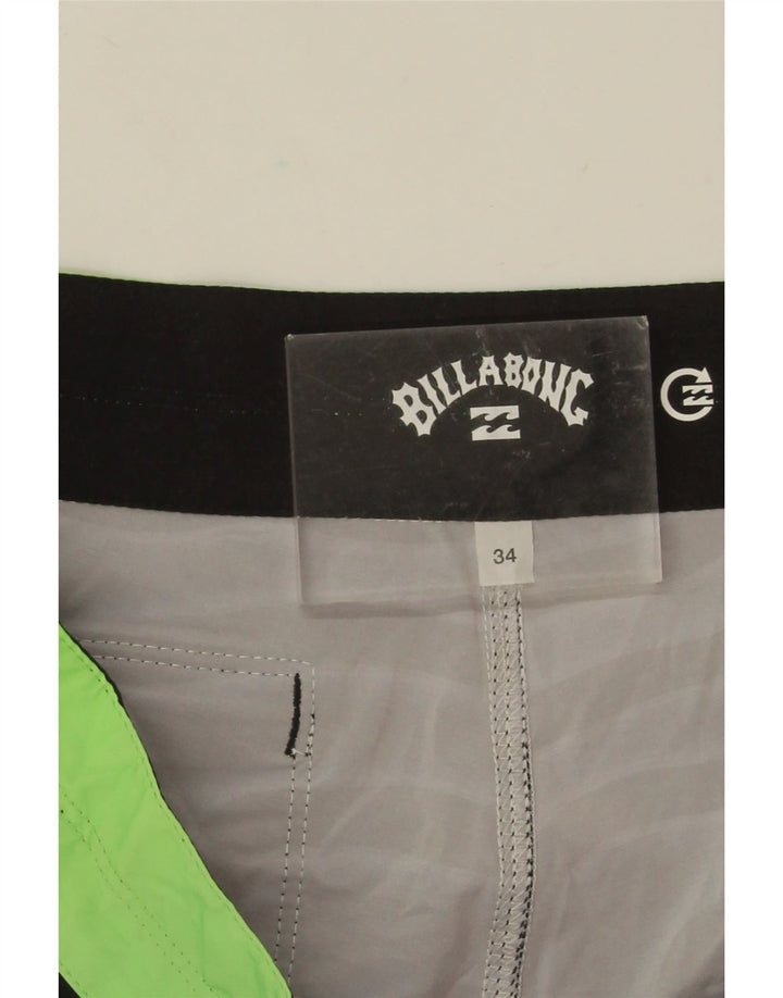 Pantaloncini da bagno da uomo Billabong grandi in poliestere geometrico nero