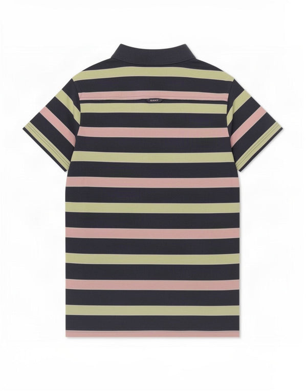 Gant Mens Fitted Polo Shirt XL Multicoloured Striped Cotton