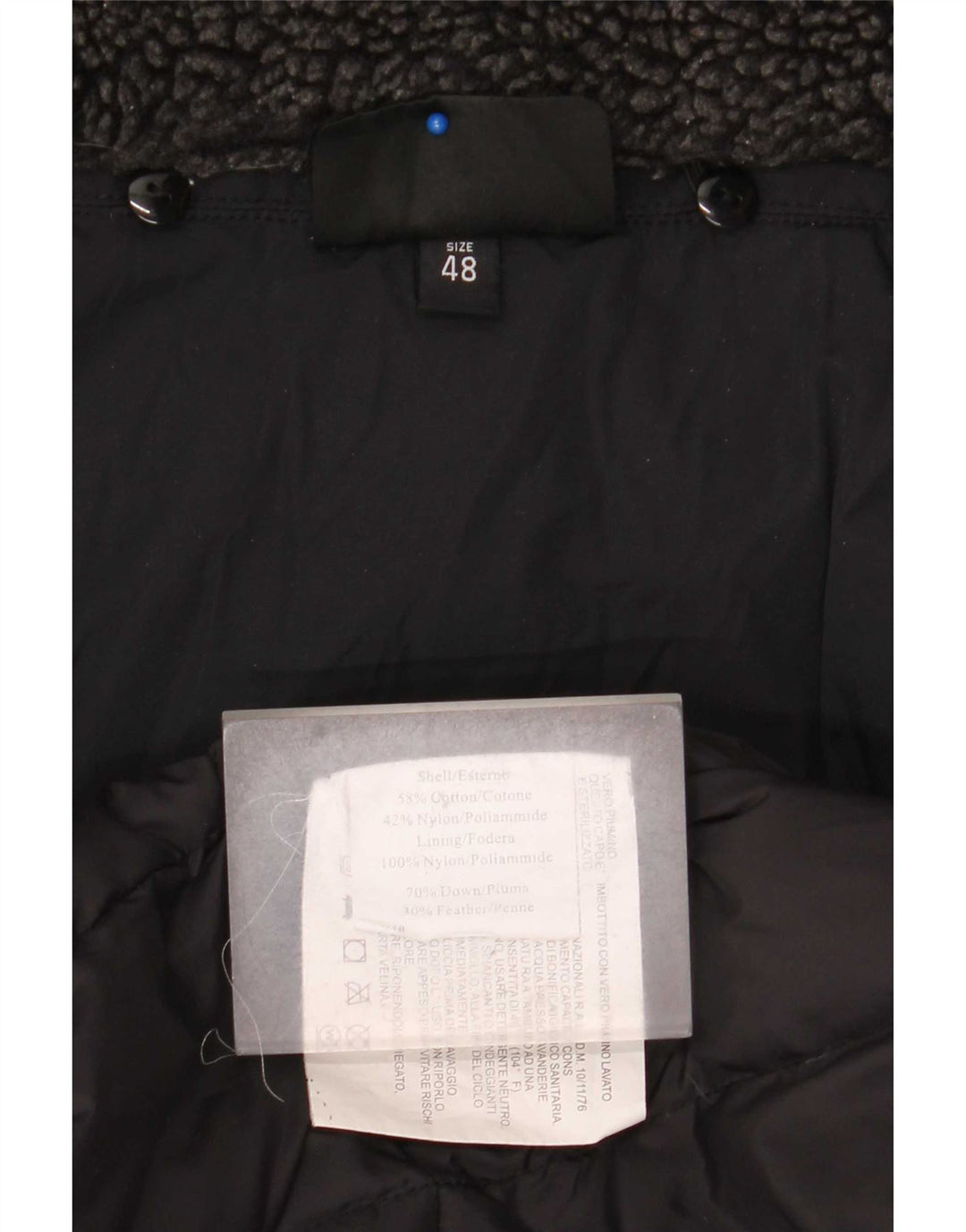 Giacca imbottita con cappuccio da uomo Canadiens IT 48 cotone medio nero