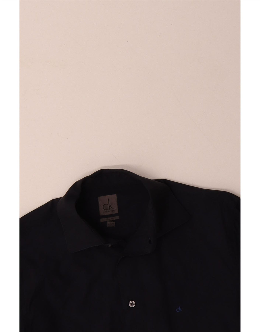 CALVIN KLEIN Camicia slim fit da uomo piccola in cotone blu navy