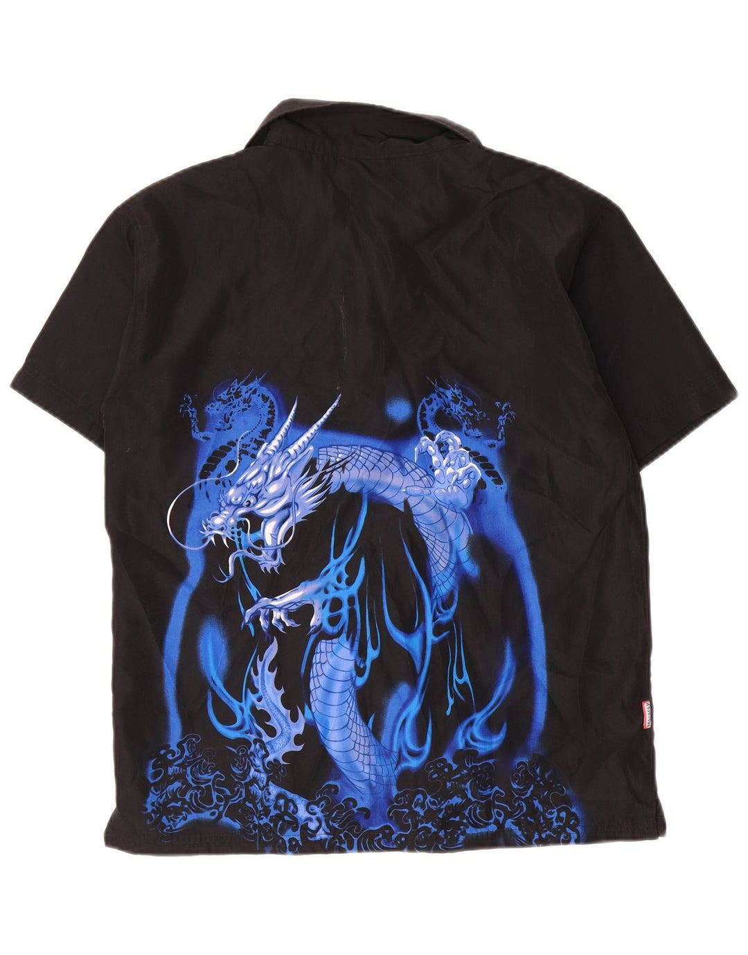 Camicia vintage a maniche corte con grafica da ragazzo 15-16 anni in poliestere nero
