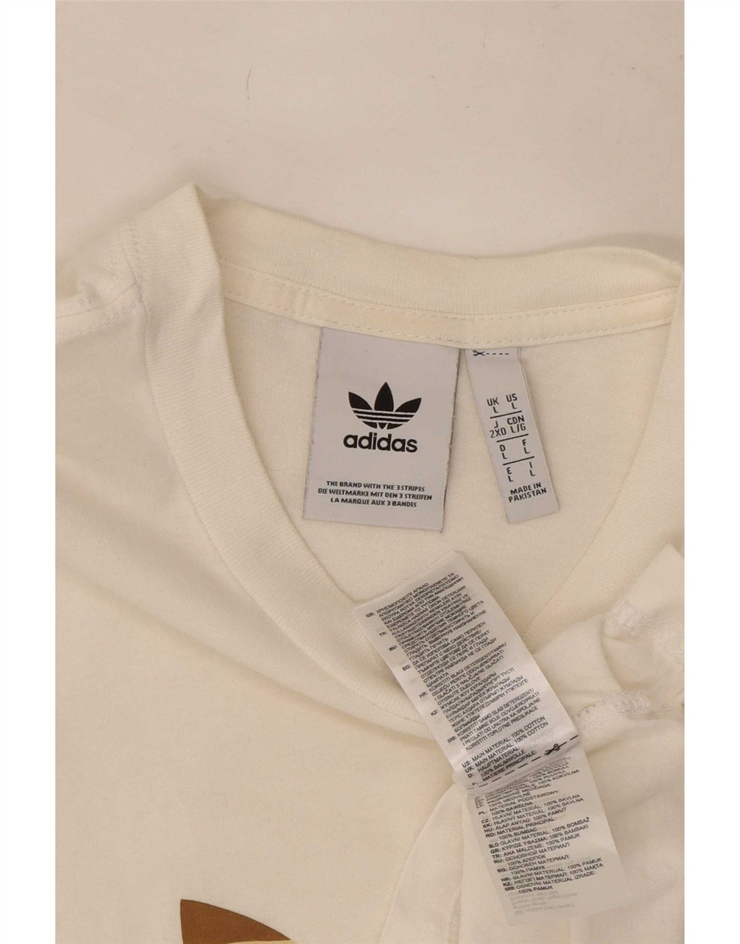 T-shirt grafica da uomo Adidas Top grande in cotone bianco