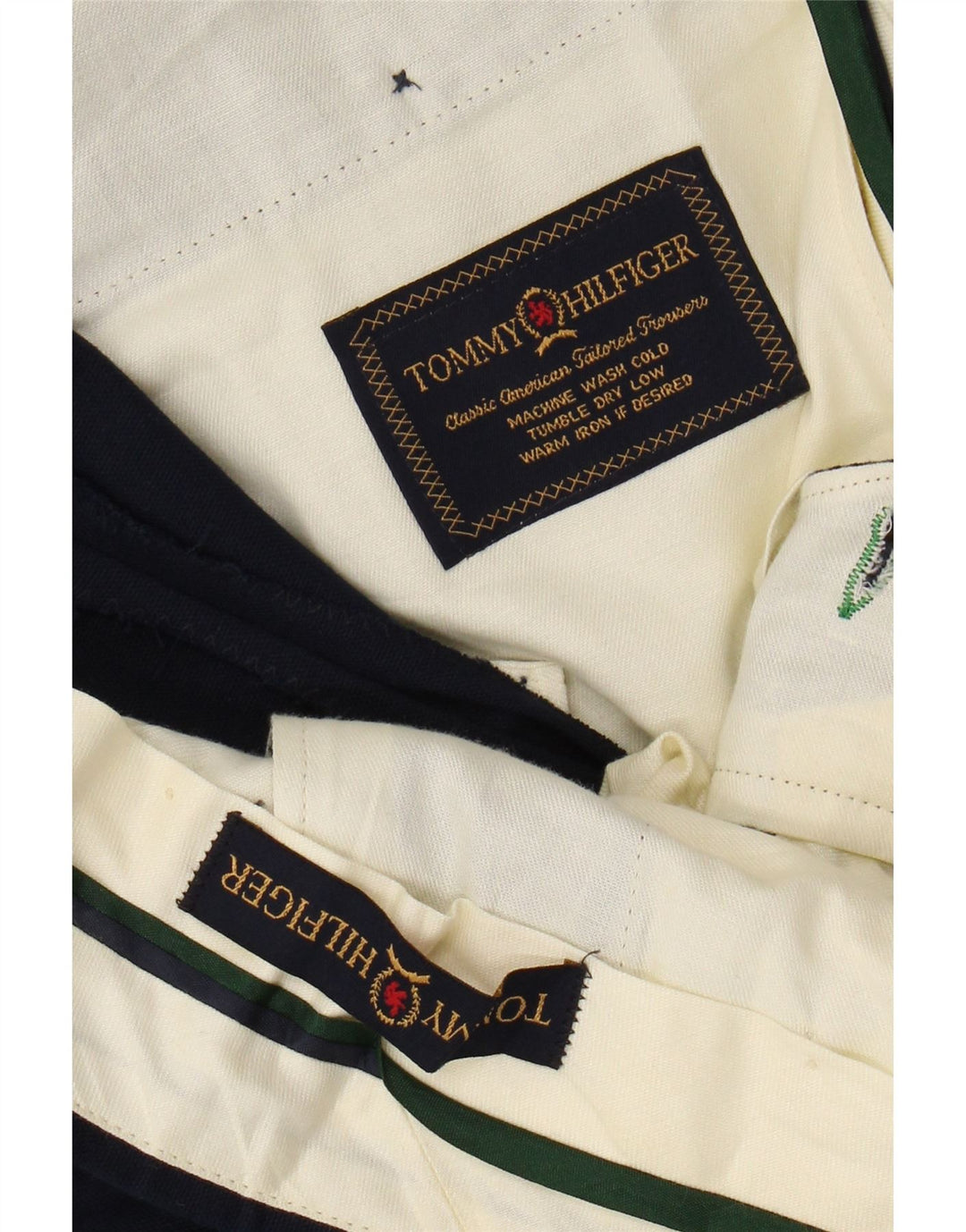 TOMMY HILFIGER Pantaloni chino con pegging da uomo W38 L29 Blu navy