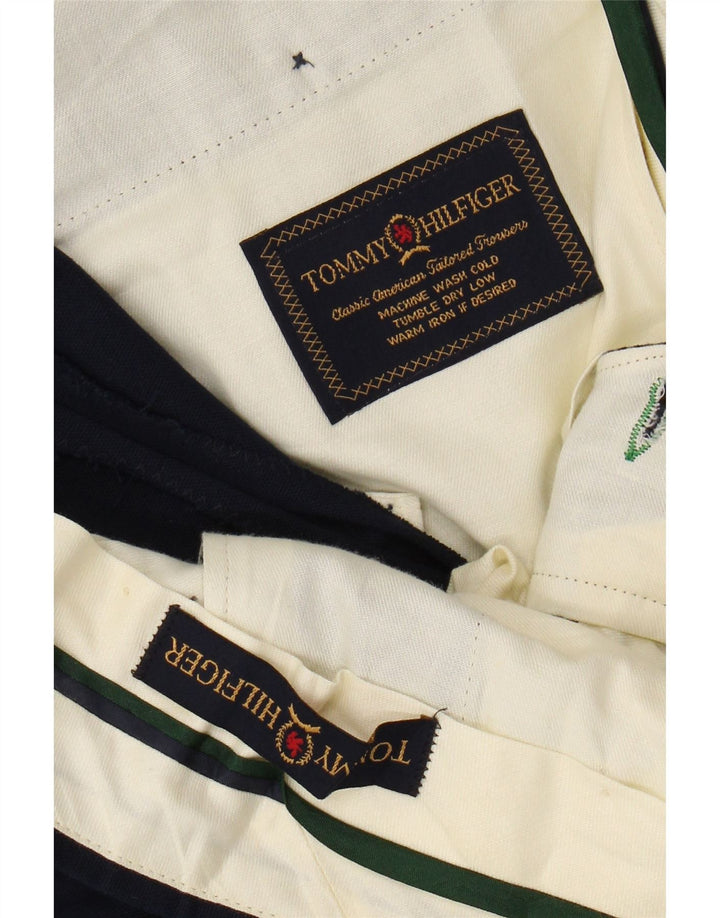 TOMMY HILFIGER Pantaloni chino con pegging da uomo W38 L29 Blu navy