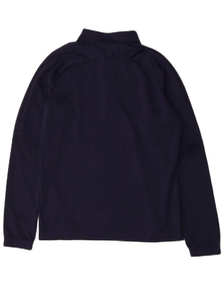 Maglia da ginnastica da uomo Puma con zip e collo, piccola, in poliestere blu navy