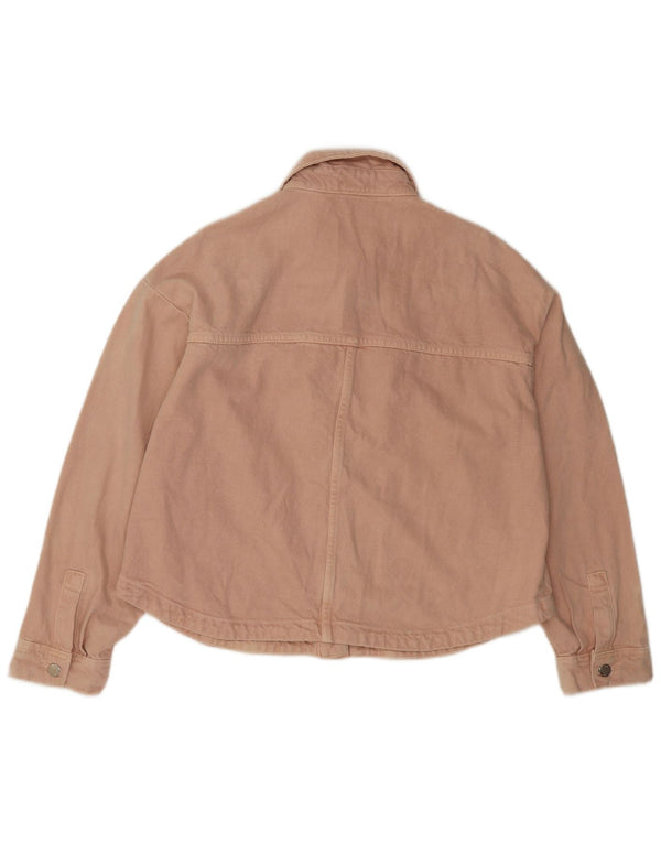 Giacca di jeans oversize da donna Zara UK 14 Cotone rosa medio