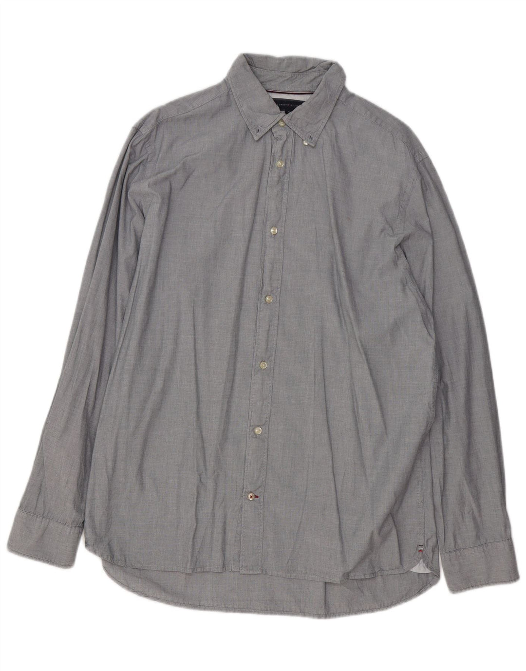 TOMMY HILFIGER Camicia da uomo vestibilità regolare XL in cotone grigio