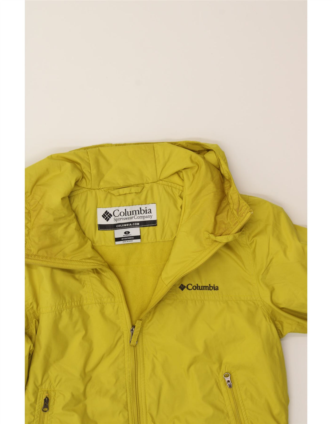 COLUMBIA Womens Interchange Hooded Bomber Jacket UK 10 Small Yellow Vintage Columbia and Second-Hand Columbia from Messina Hembry 