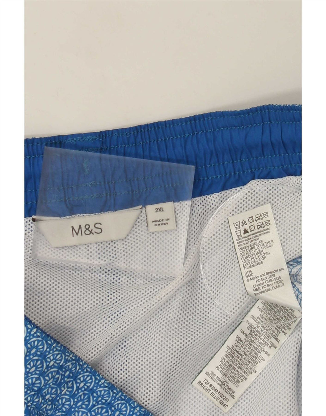 Pantaloncini da bagno da uomo Marks & Spencer 2XL Poliestere floreale blu