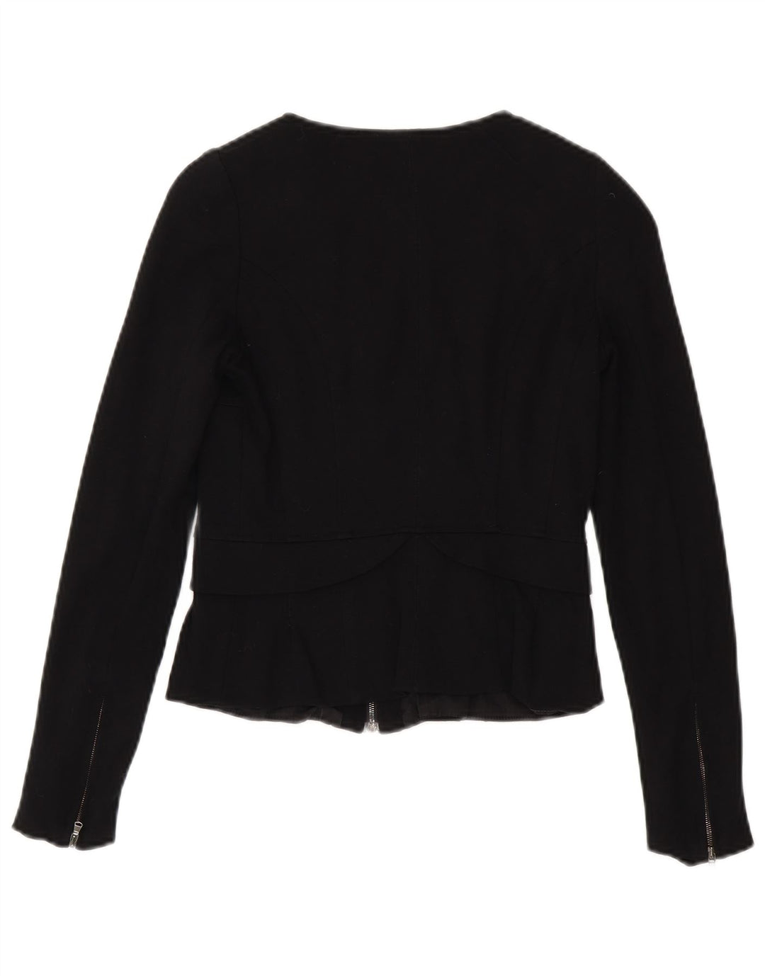 Max & Co. Giacca blazer con zip intera da donna UK 8 piccola viscosa nera