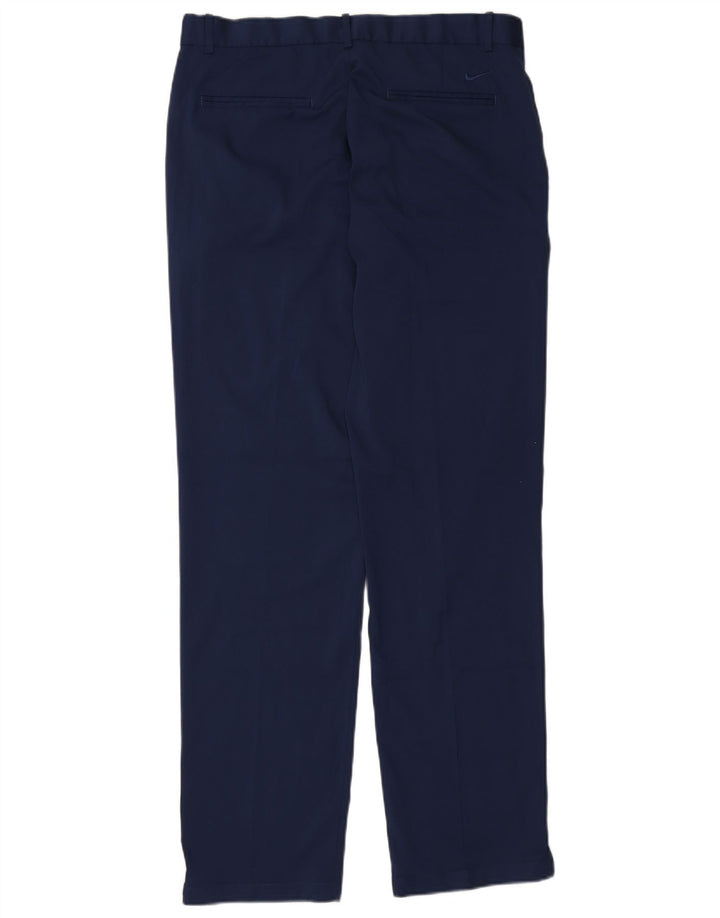 NIKE Pantaloni casual da uomo Dri Fit vestibilità standard W34 L34 poliestere blu navy