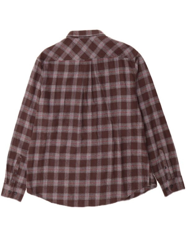 Camicia in flanella da uomo James Pringle 2XL cotone a quadri marrone