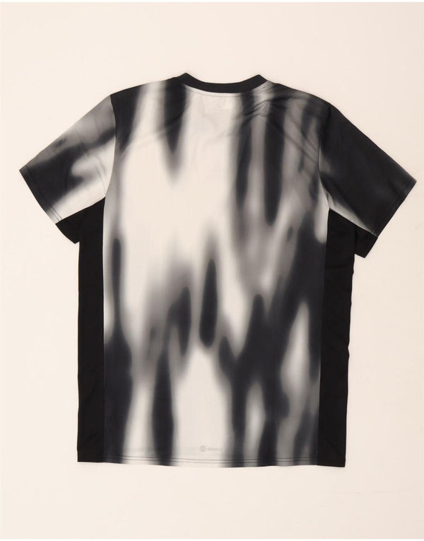 T-shirt Adidas Aeroready da uomo Top media nera Tie Dye