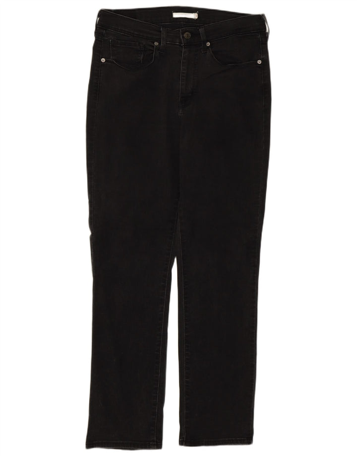 Jeans dritti a vita alta da donna LEVI'S US 10 Large W30 L30 neri