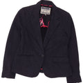 Giacca blazer da donna a 1 bottone Joules UK 14 grande blu navy a spina di pesce