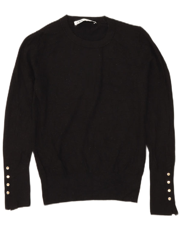 Maglione maglione con scollo a barca da donna Zara UK 10 piccolo nero