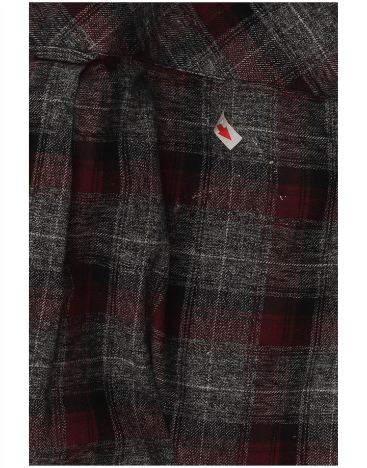 Camicia da uomo in flanella vestibilità sartoriale Marks & Spencer XL in cotone a quadri grigio