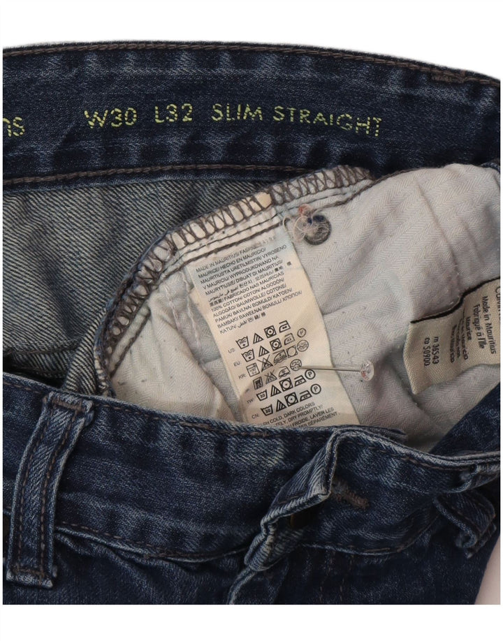 Jeans dritti slim da uomo Calvin Klein W30 L32 cotone blu
