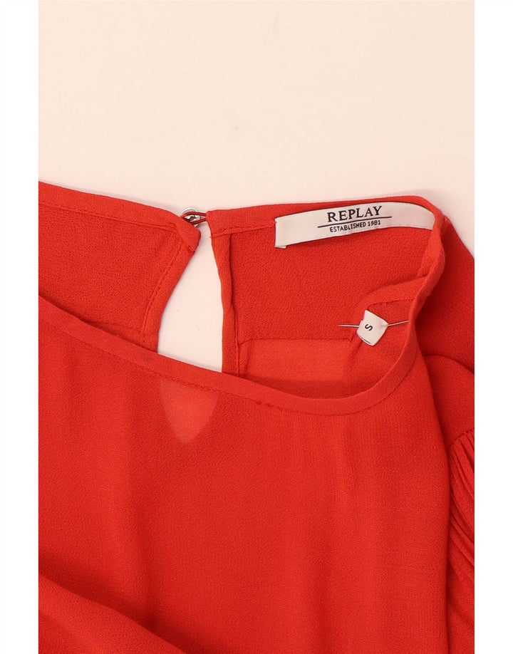 Replay Camicetta oversize a maniche lunghe da donna Top UK 10 Piccolo rosso floreale