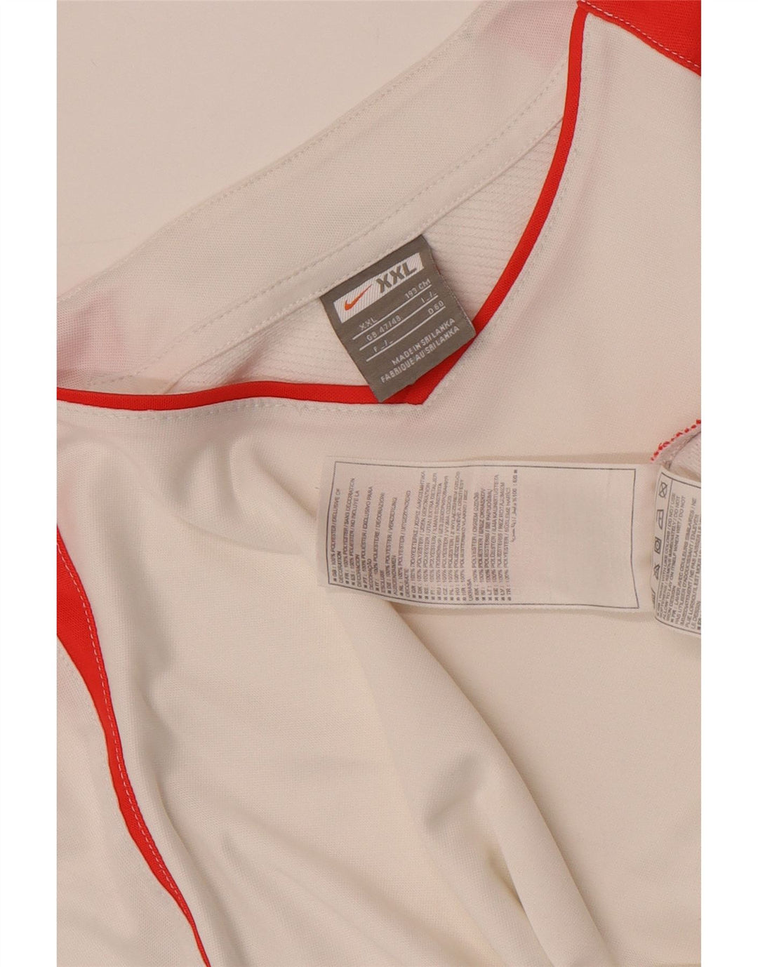 T-shirt da uomo Nike Top UK 47/48 2XL Poliestere color block bianco