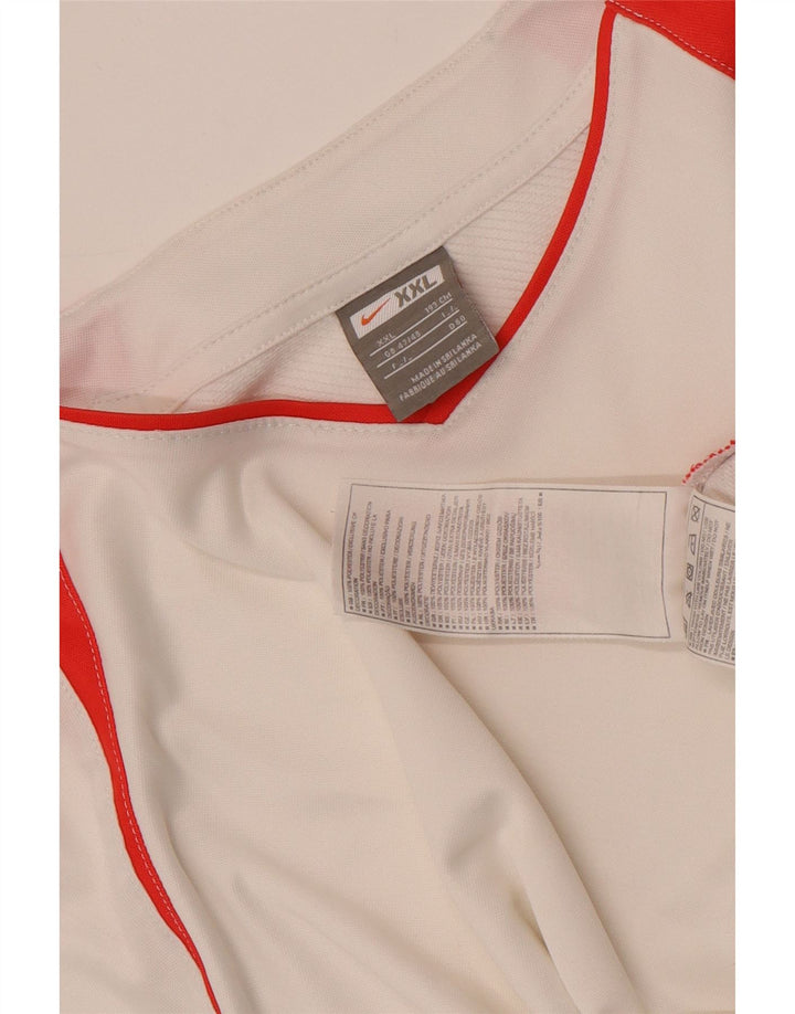 T-shirt da uomo Nike Top UK 47/48 2XL Poliestere color block bianco
