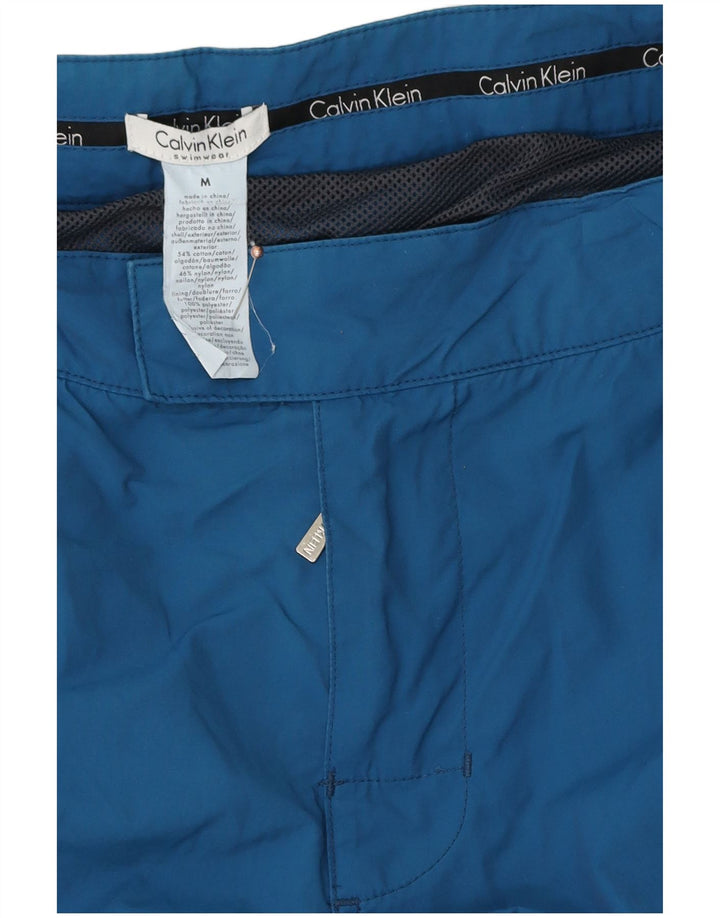 Pantaloncini da bagno da uomo Calvin Klein in cotone blu medio