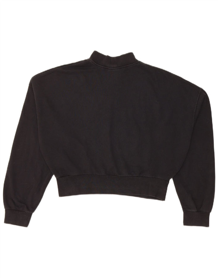 Felpa corta oversize da donna Nike, maglione UK 14, cotone nero medio