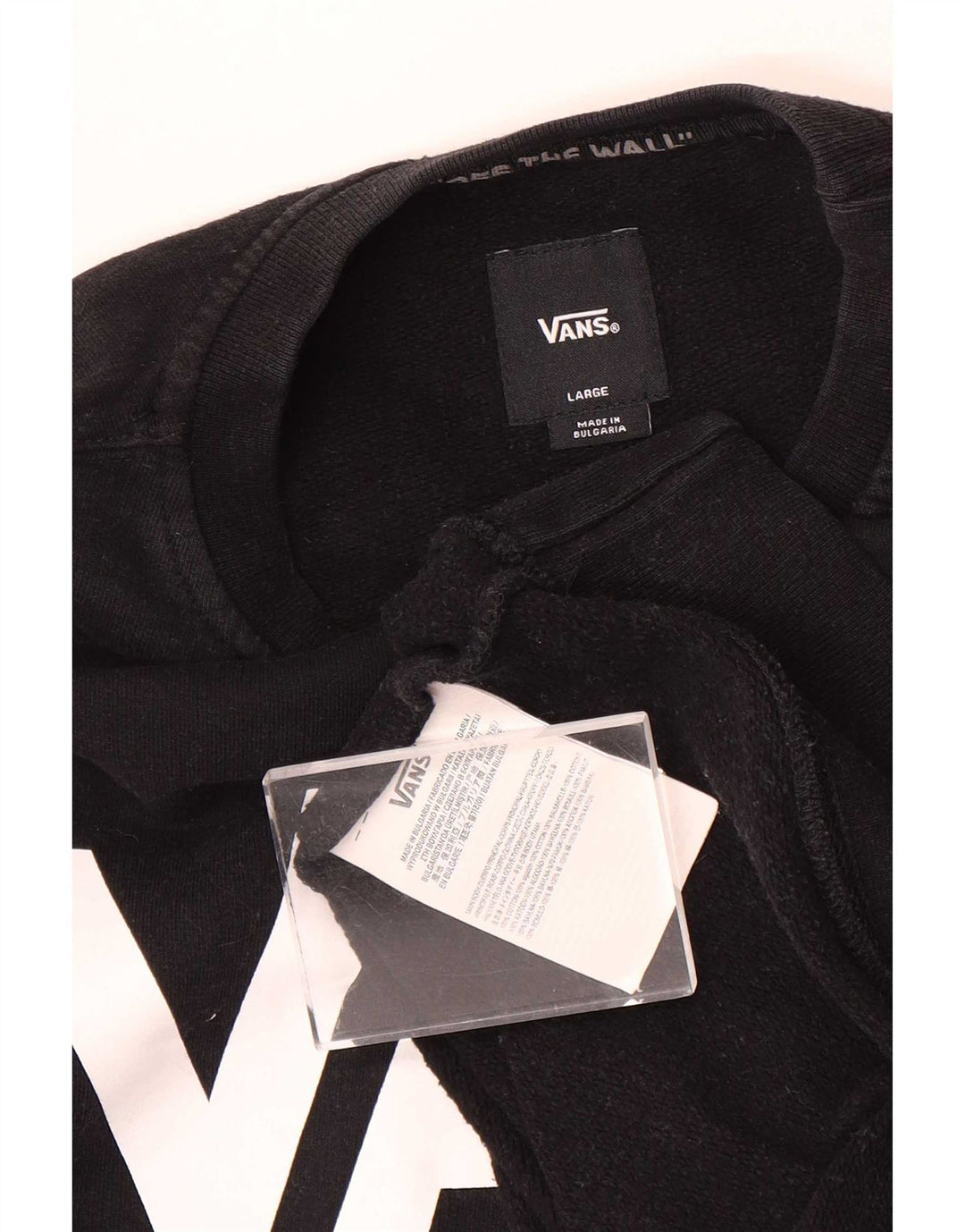 Felpa grafica da uomo Vans, maglione grande, cotone nero