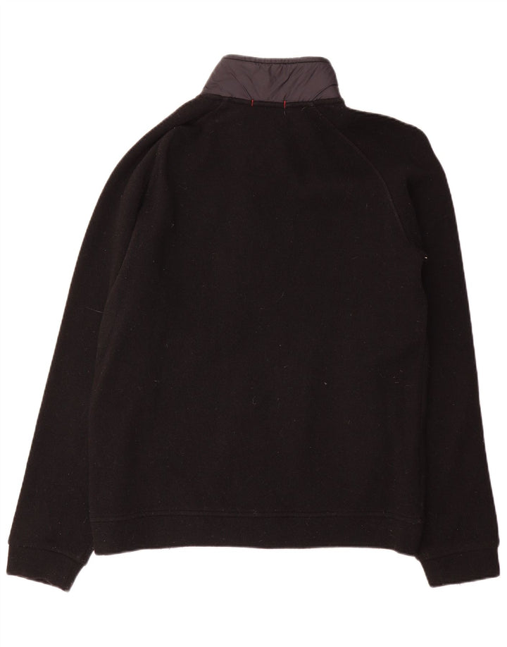 Maglione cardigan da uomo Woolrich piccolo in lana color block nero