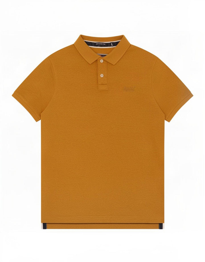 Polo da uomo Superdry grande in cotone giallo