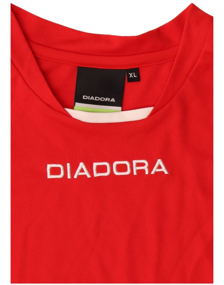T-shirt grafica da uomo Diadora Top XL Poliestere color block rosso