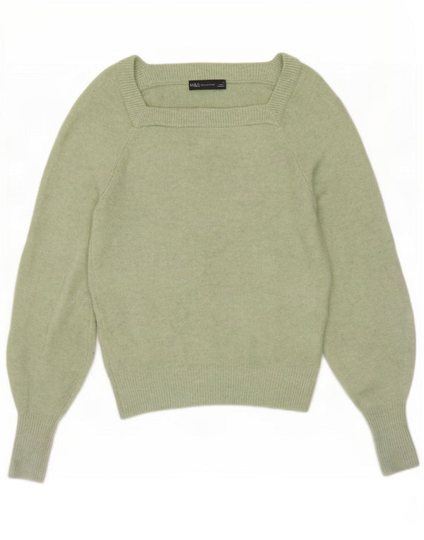 Maglione maglione con scollo a barca da donna Marks & Spencer UK 6 XS poliestere verde
