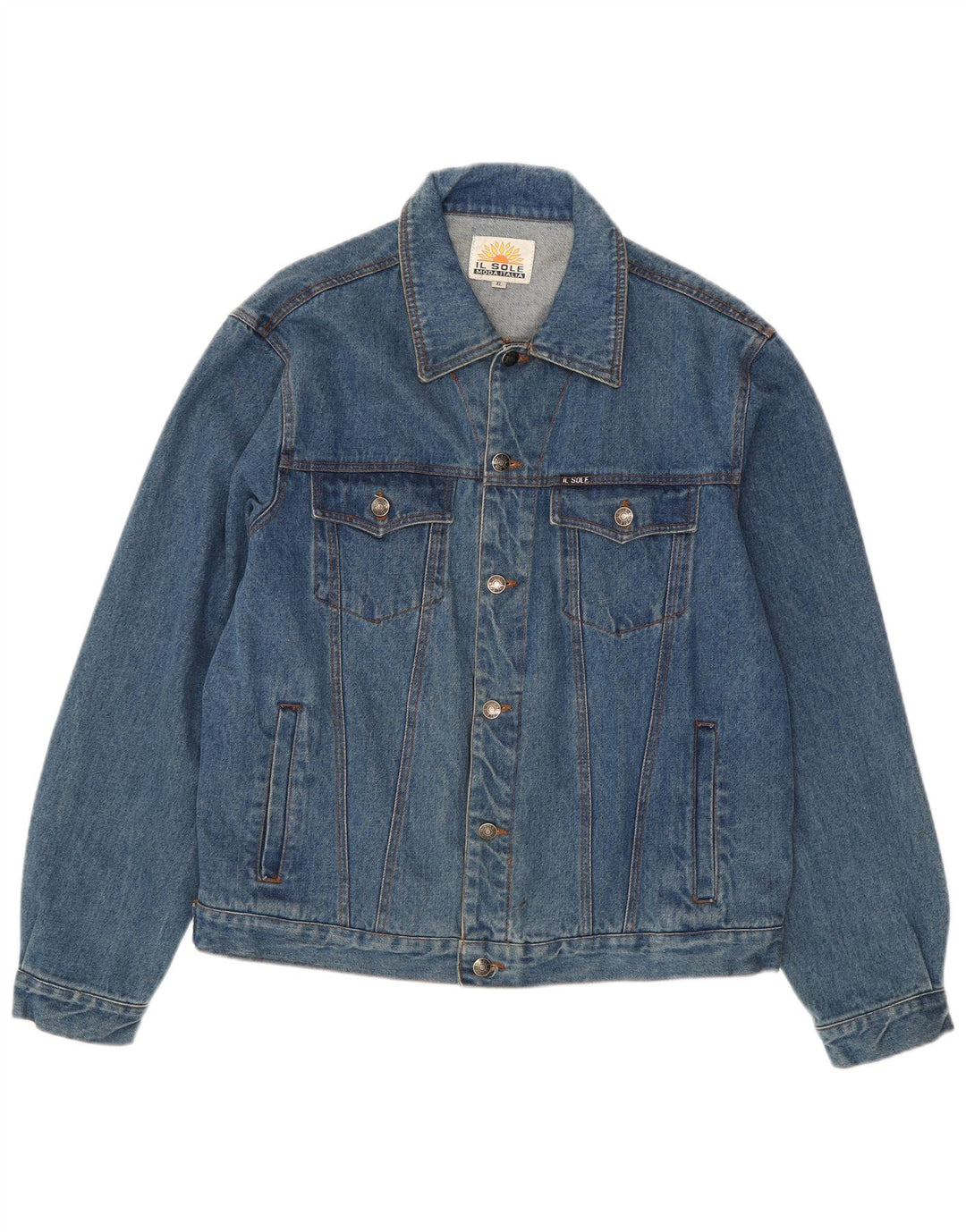 Giacca di jeans vintage da uomo UK 42 XL in cotone blu classico