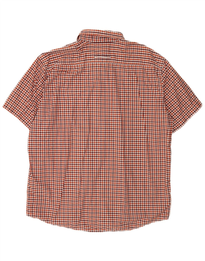Camicia da uomo a maniche corte con vestibilità regolare Camel Active 2XL in cotone a quadretti rosso