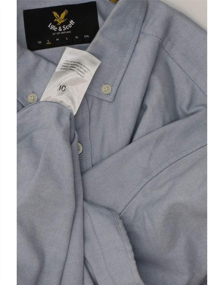 Camicia a maniche corte da uomo Lyle & Scott piccola in cotone blu