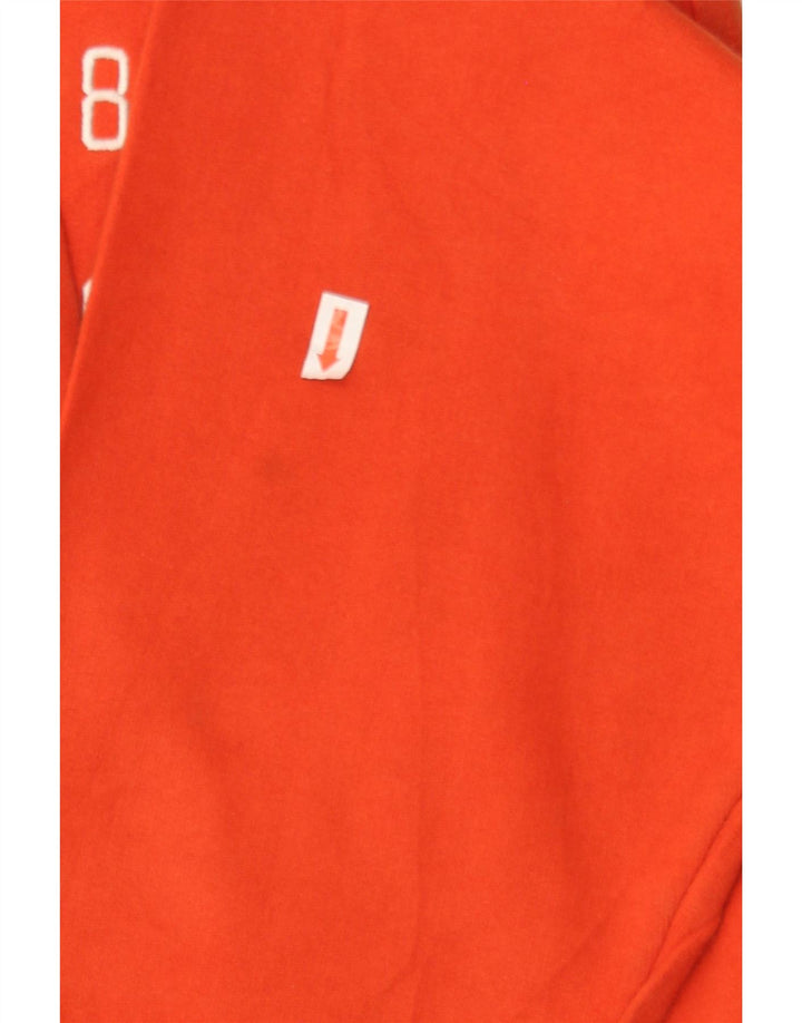 TOMMY HILFIGER Womens Graphic Sweatshirt Jumper UK 14 Medium Orange Cotton Vintage Tommy Hilfiger and Second-Hand Tommy Hilfiger from Messina Hembry 