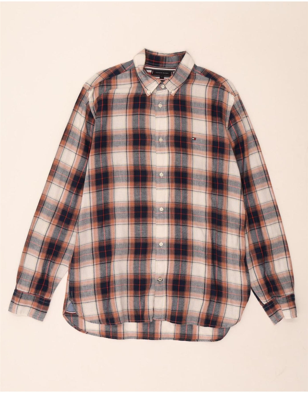 Tommy Hilfiger Uomo Camicia in flanella Grande cotone a quadri multicolore