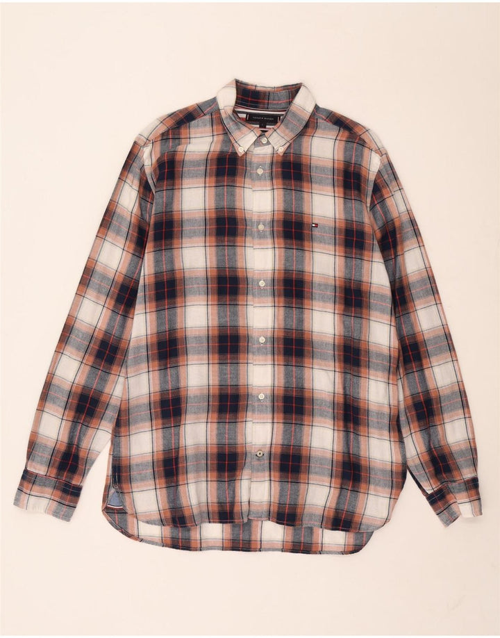 Tommy Hilfiger Uomo Camicia in flanella Grande cotone a quadri multicolore